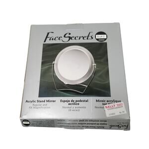 Face Secrets Acrylic & Metal Collapsible Stand Mirror Double Sided Regular & 4X